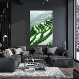 Terraced Rice Fields Landscape Art Print - Cultural Heritage Poster PosterGoat