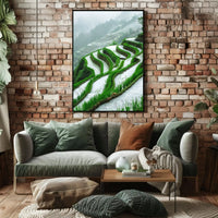 Terraced Rice Fields Landscape Art Print - Cultural Heritage Poster PosterGoat