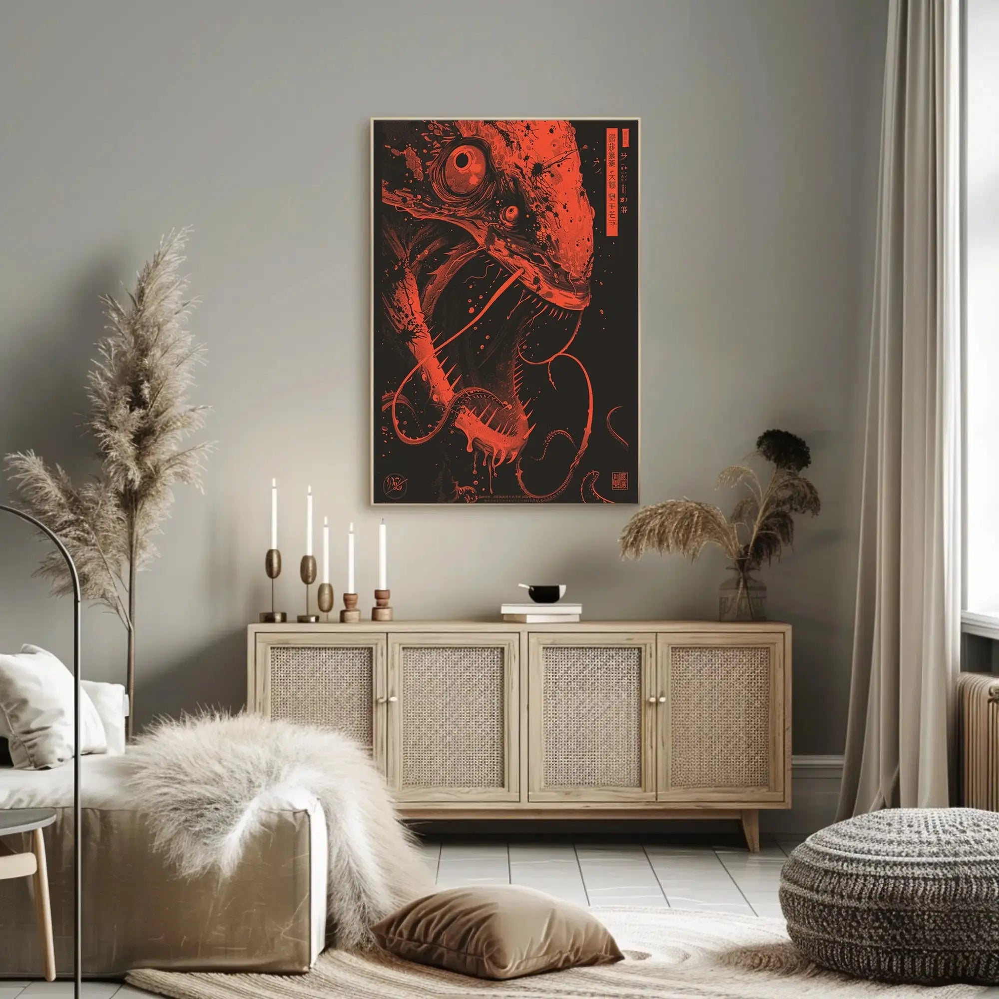 Terrifying Anglerfish Art in Sci-Fi Cultural Poster PosterGoat