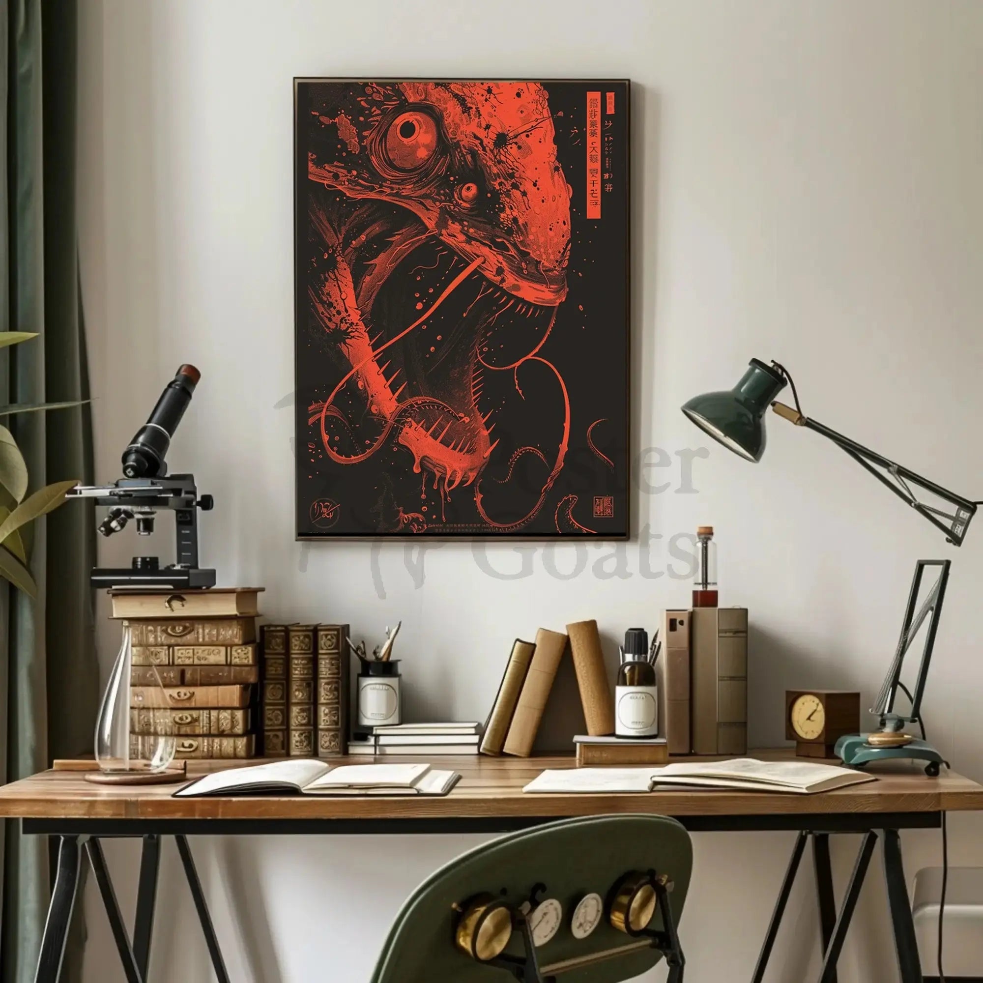 Terrifying Anglerfish Art in Sci-Fi Cultural Poster PosterGoat