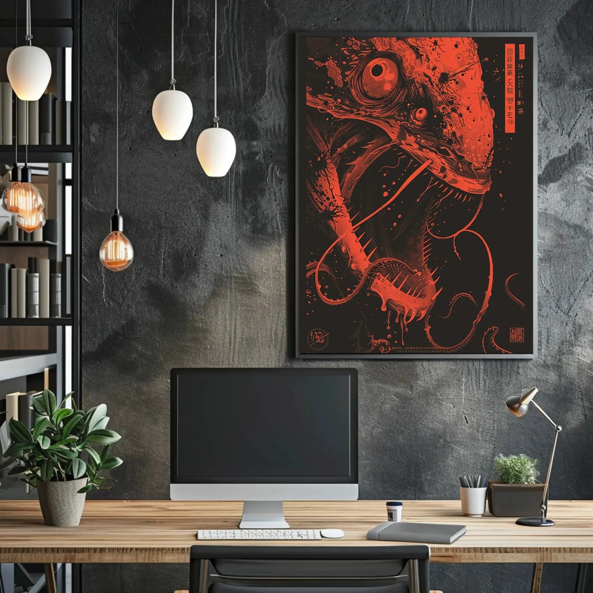 Terrifying Anglerfish Art in Sci-Fi Cultural Poster PosterGoat
