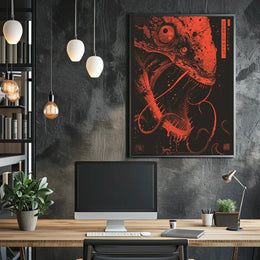 Terrifying Anglerfish Art in Sci-Fi Cultural Poster PosterGoat