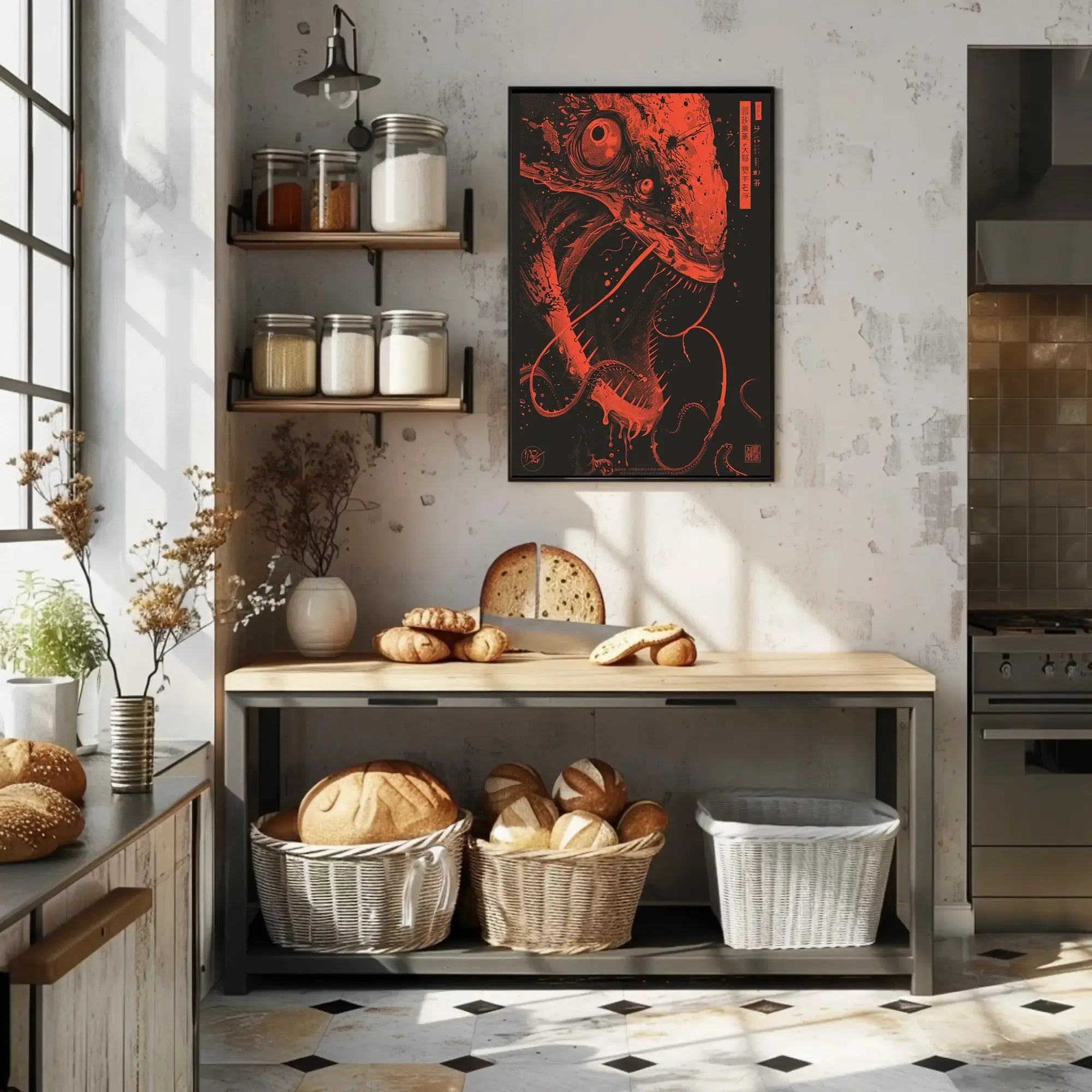 Terrifying Anglerfish Art in Sci-Fi Cultural Poster PosterGoat