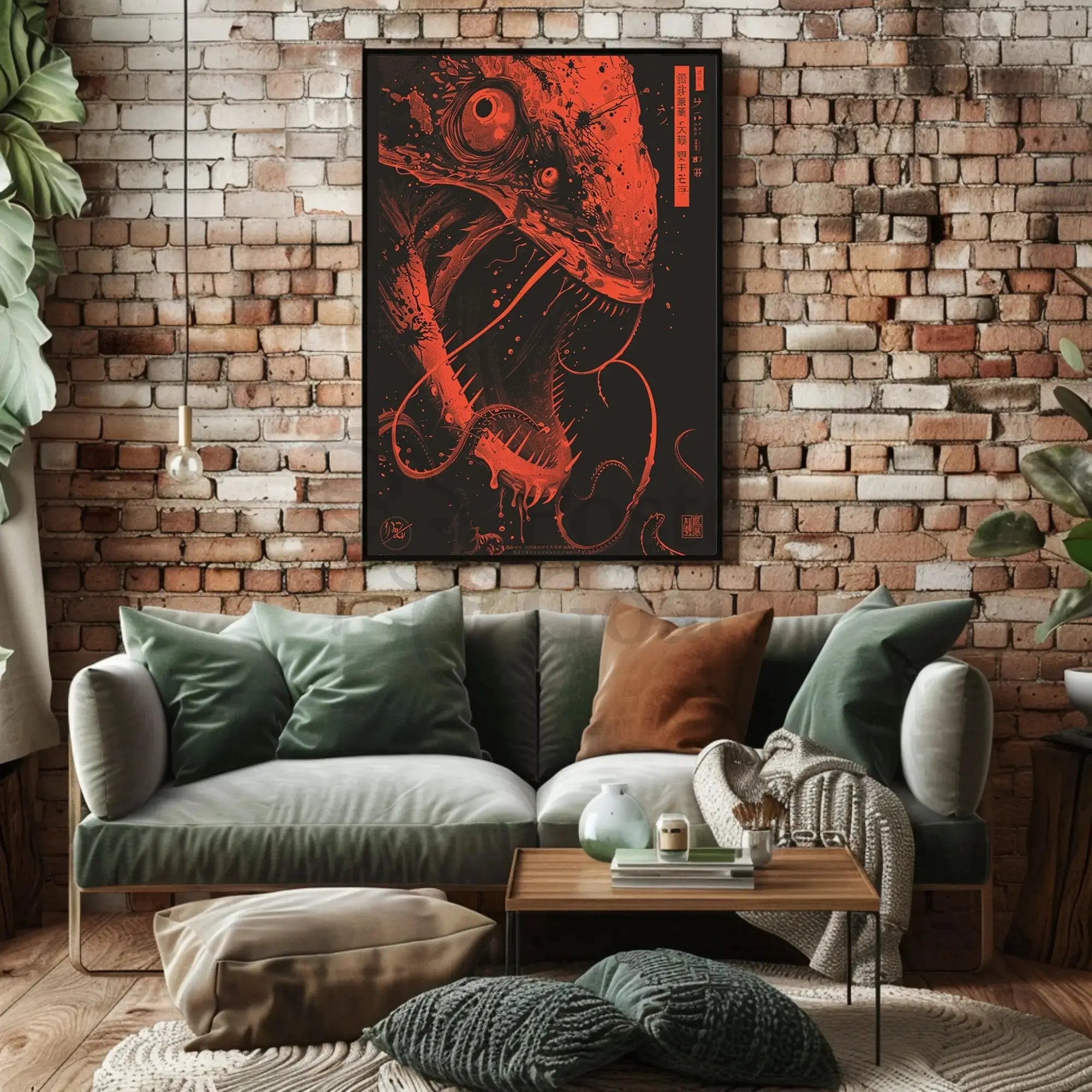 Terrifying Anglerfish Art in Sci-Fi Cultural Poster PosterGoat
