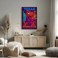 Texas Annexation Celebration Neon Art Cultural Heritage Poster PosterGoat