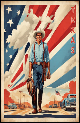 Texas Cowboy Vintage Western Cultural or Heritage Poster PosterGoat
