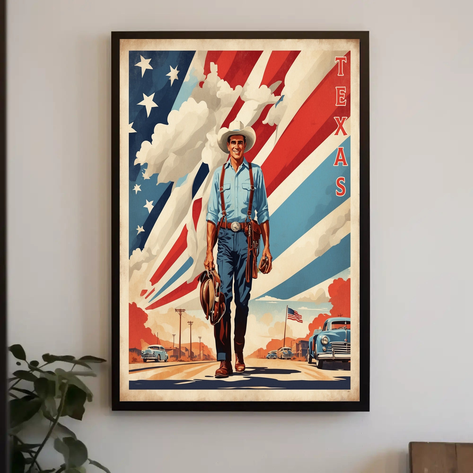 Texas Cowboy Vintage Western Cultural or Heritage Poster PosterGoat