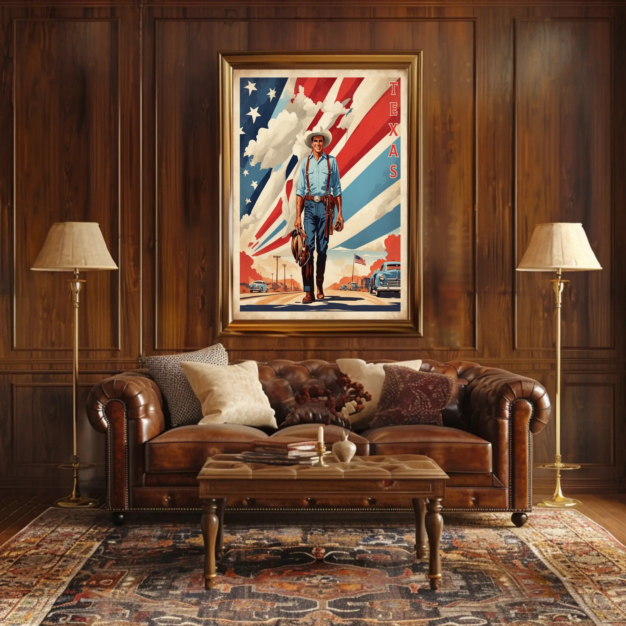 Texas Cowboy Vintage Western Cultural or Heritage Poster PosterGoat