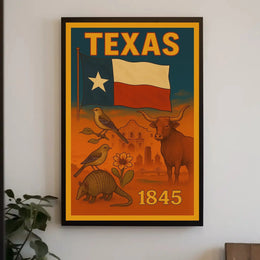 Texas Heritage Celebrated in Illustrative Cultural Poster PosterGoat