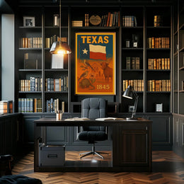 Texas Heritage Celebrated in Illustrative Cultural Poster PosterGoat