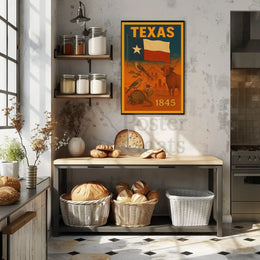 Texas Heritage Celebrated in Illustrative Cultural Poster PosterGoat