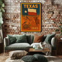 Texas Heritage Celebrated in Illustrative Cultural Poster PosterGoat