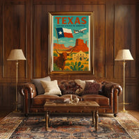 Texas Heritage Icons Vintage Travel Poster PosterGoat