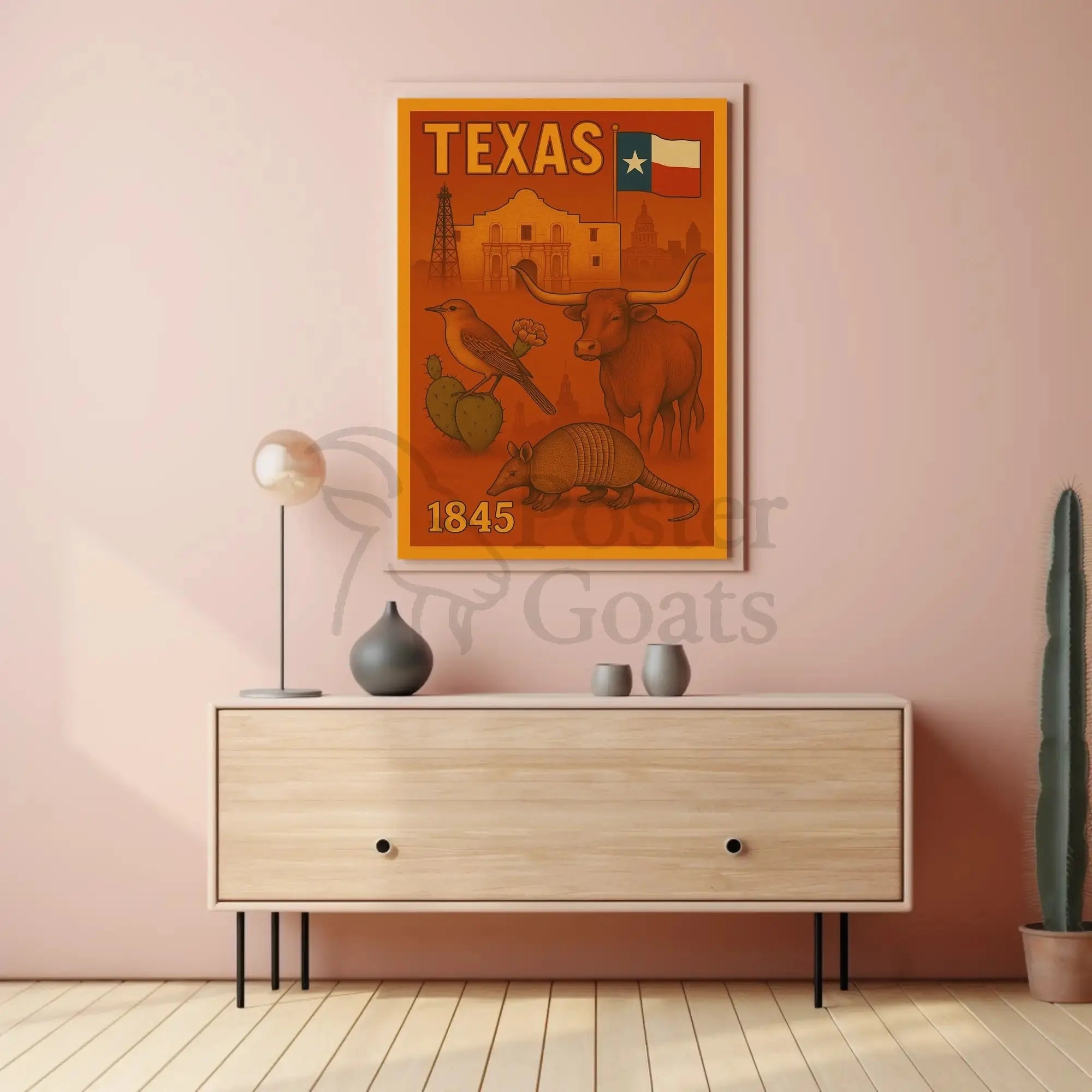 Texas Heritage Vintage Illustration Poster - Cultural or Heritage Poster PosterGoat