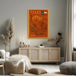 Texas Heritage Vintage Illustration Poster - Cultural or Heritage Poster PosterGoat