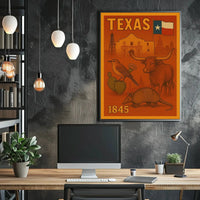 Texas Heritage Vintage Illustration Poster - Cultural or Heritage Poster PosterGoat