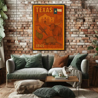 Texas Heritage Vintage Illustration Poster - Cultural or Heritage Poster PosterGoat