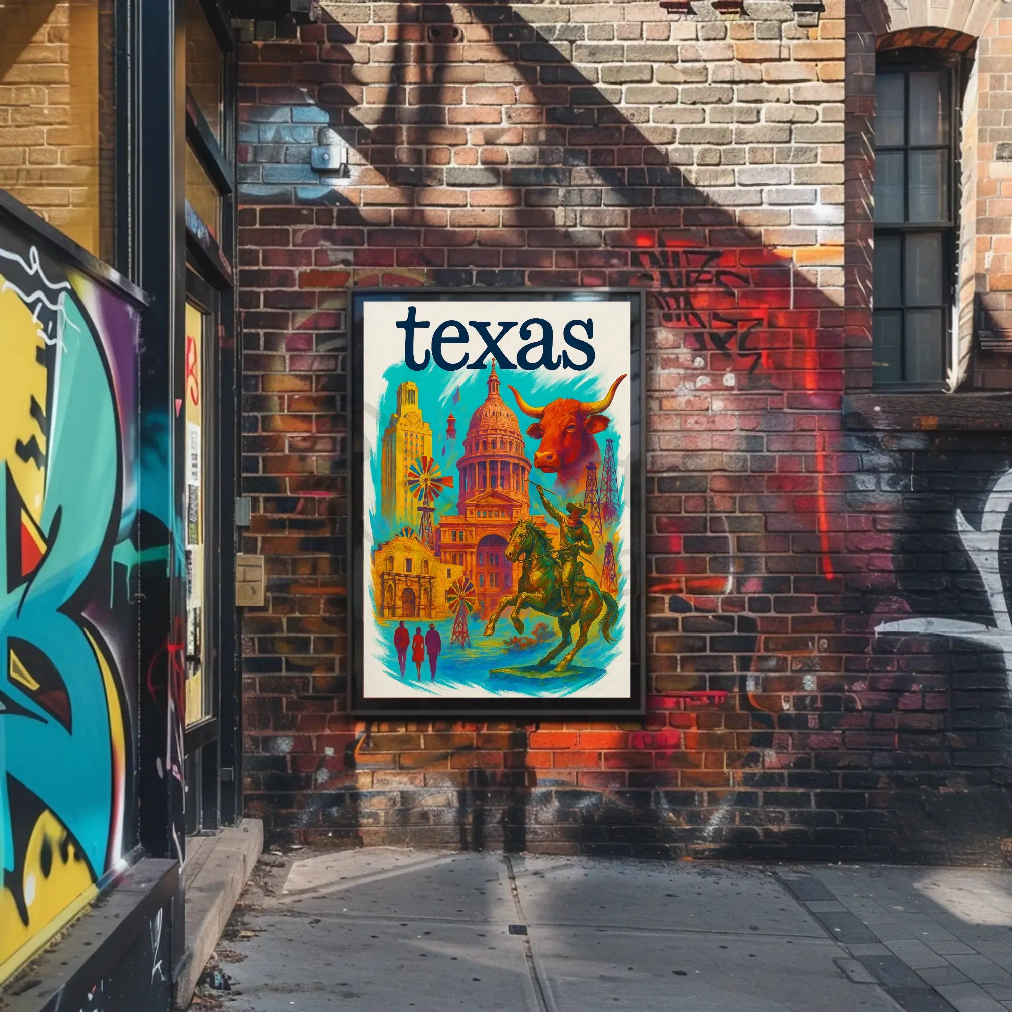 Texas Icons Celebrate Rich Heritage Cultural or Heritage Poster PosterGoat