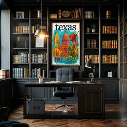Texas Icons Celebrate Rich Heritage Cultural or Heritage Poster PosterGoat