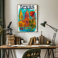 Texas Icons Celebrate Rich Heritage Cultural or Heritage Poster PosterGoat