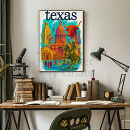 Texas Icons Celebrate Rich Heritage Cultural or Heritage Poster PosterGoat
