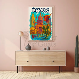 Texas Icons Celebrate Rich Heritage Cultural or Heritage Poster PosterGoat