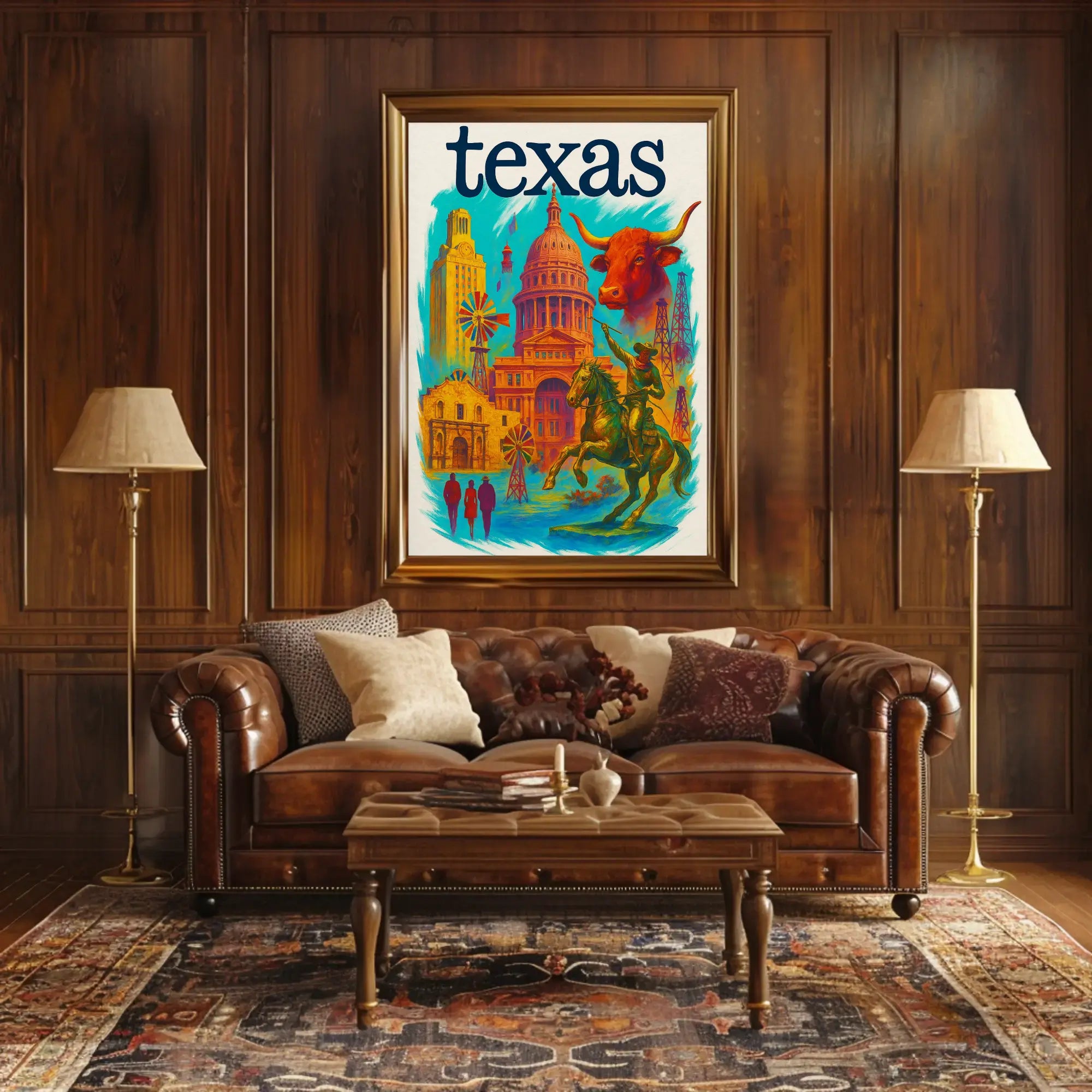 Texas Icons Celebrate Rich Heritage Cultural or Heritage Poster PosterGoat