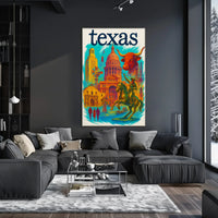 Texas Icons Celebrate Rich Heritage Cultural or Heritage Poster PosterGoat