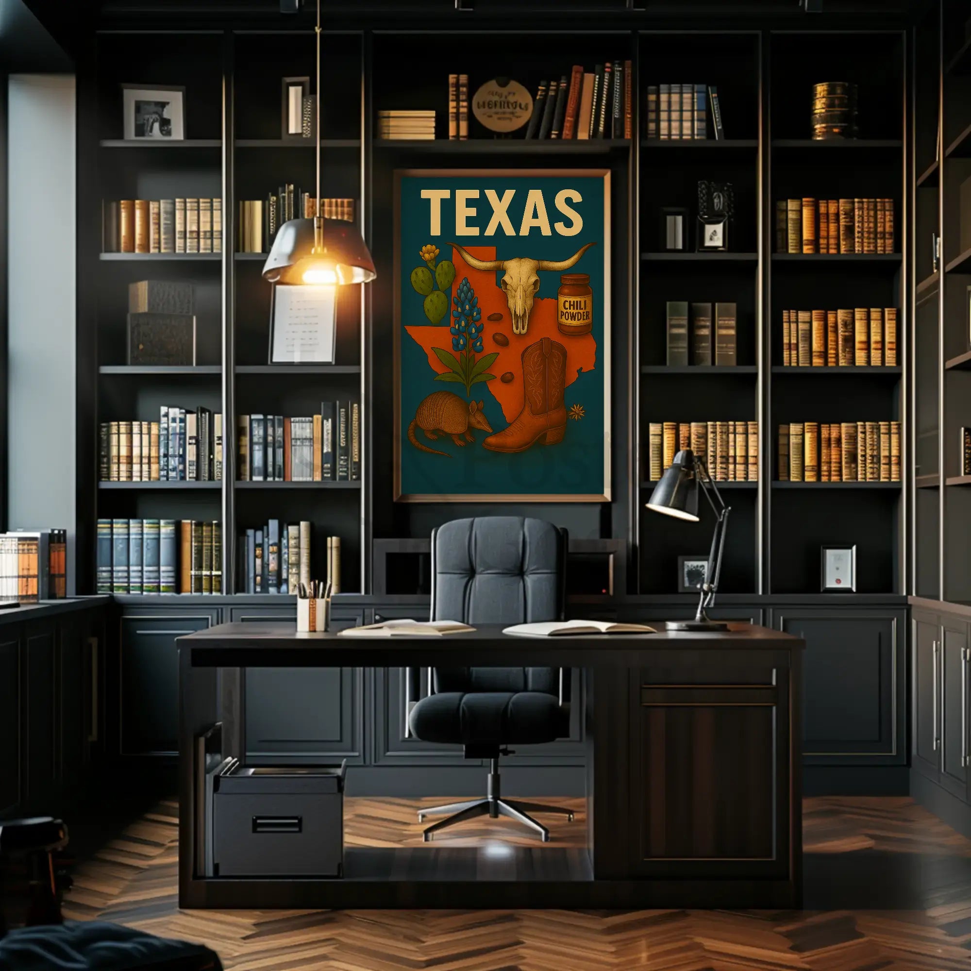 Texas Icons and Symbols Art Print Cultural or Heritage Poster PosterGoat