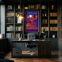 Texas Statehood Celebration Neon Art Cultural Poster PosterGoat
