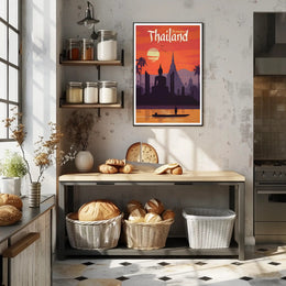 Thailand Buddha & Temple Retro Travel Poster PosterGoat