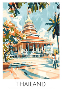 Thailand Temple Adventure Travel Poster PosterGoat