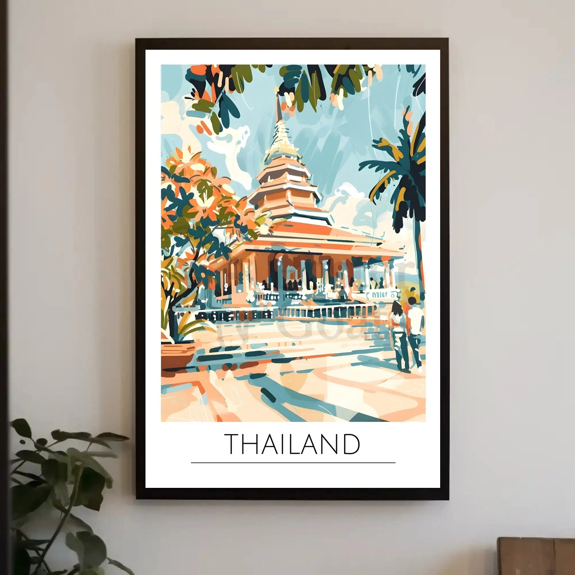 Thailand Temple Adventure Travel Poster PosterGoat