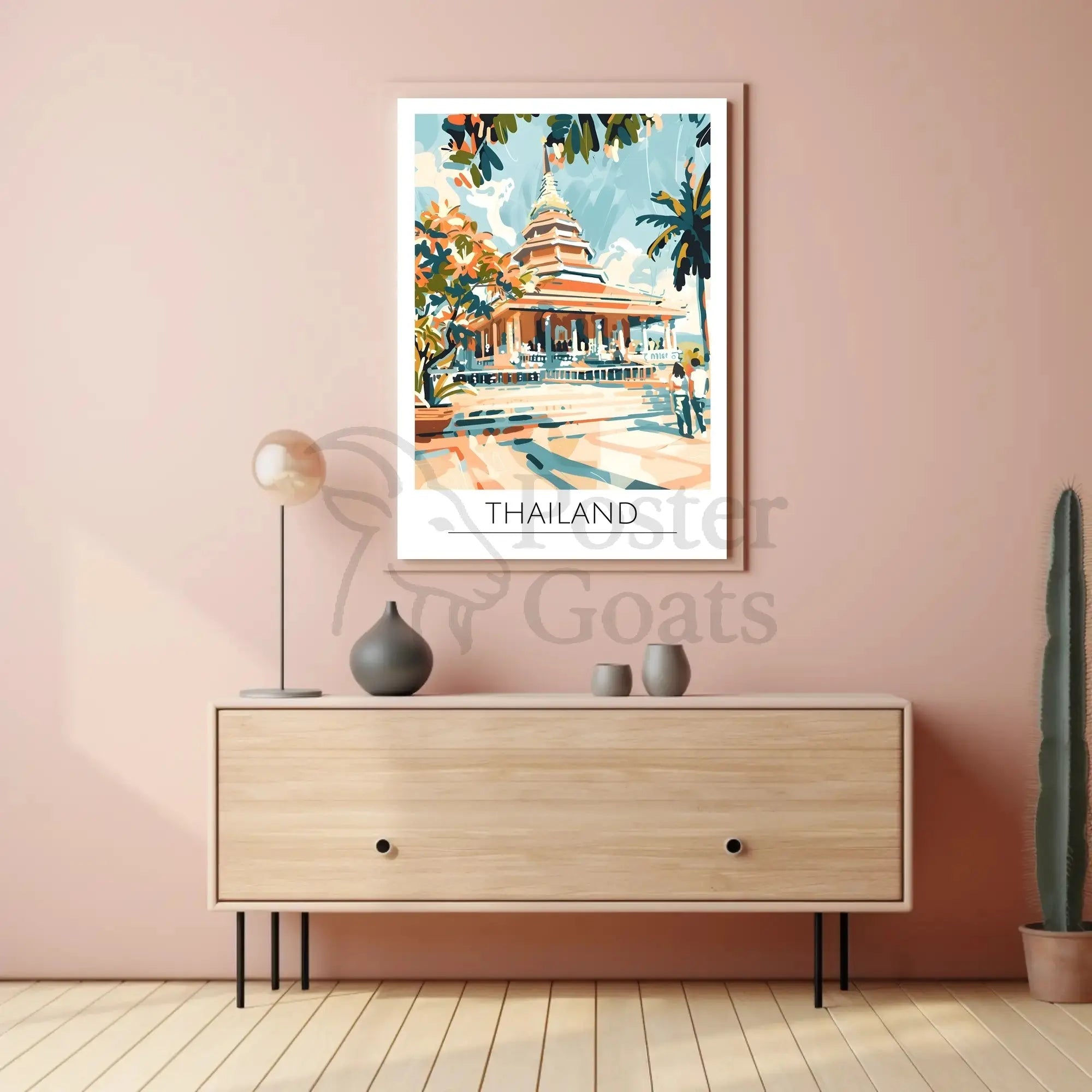 Thailand Temple Adventure Travel Poster PosterGoat