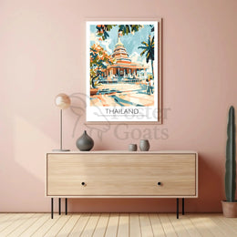 Thailand Temple Adventure Travel Poster PosterGoat