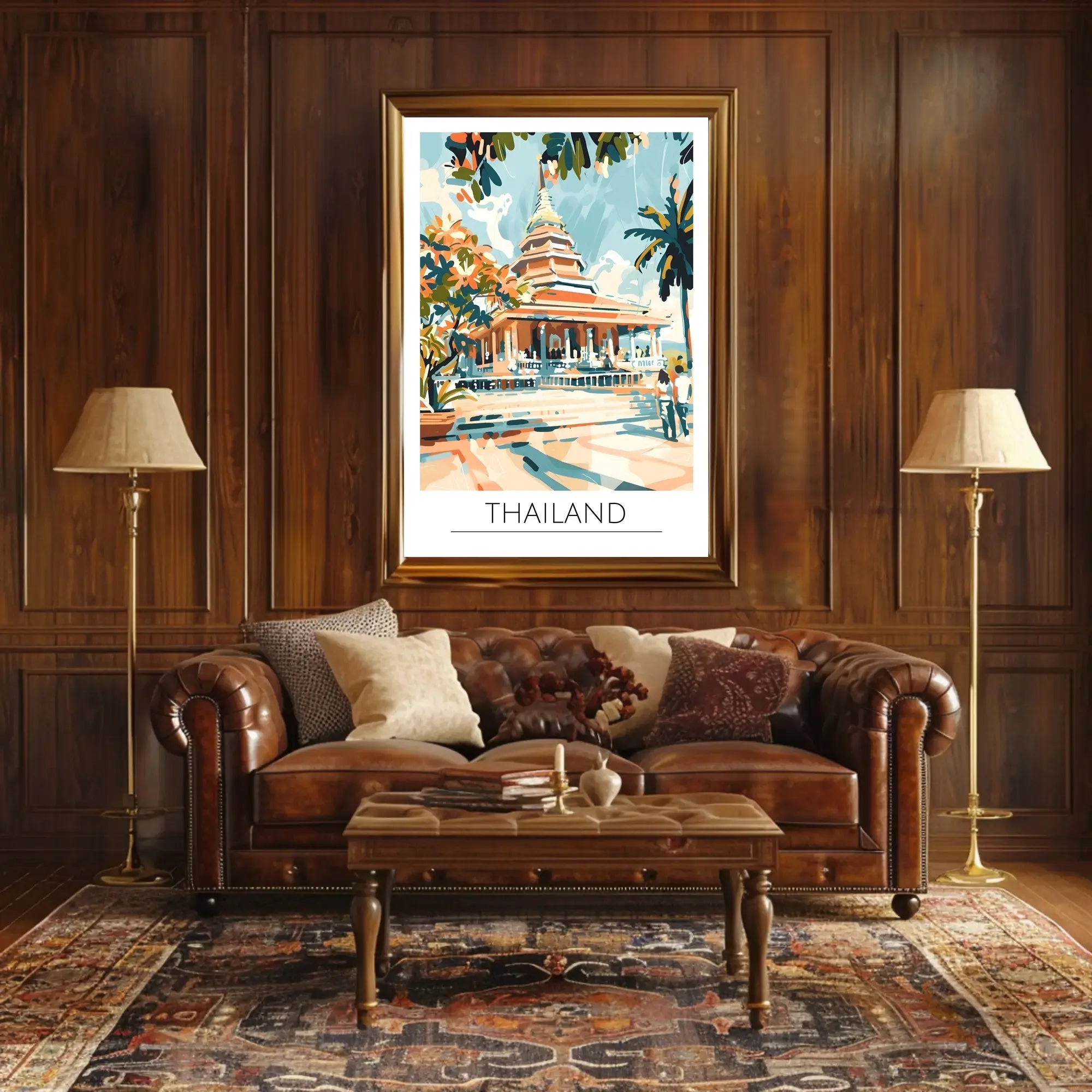 Thailand Temple Adventure Travel Poster PosterGoat