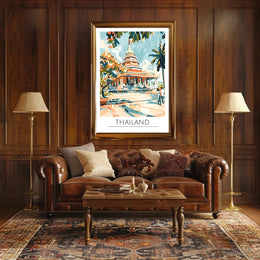 Thailand Temple Adventure Travel Poster PosterGoat