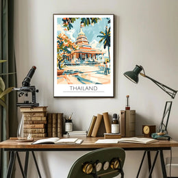 Thailand Temple Adventure Travel Poster PosterGoat