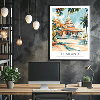 Thailand Temple Adventure Travel Poster PosterGoat
