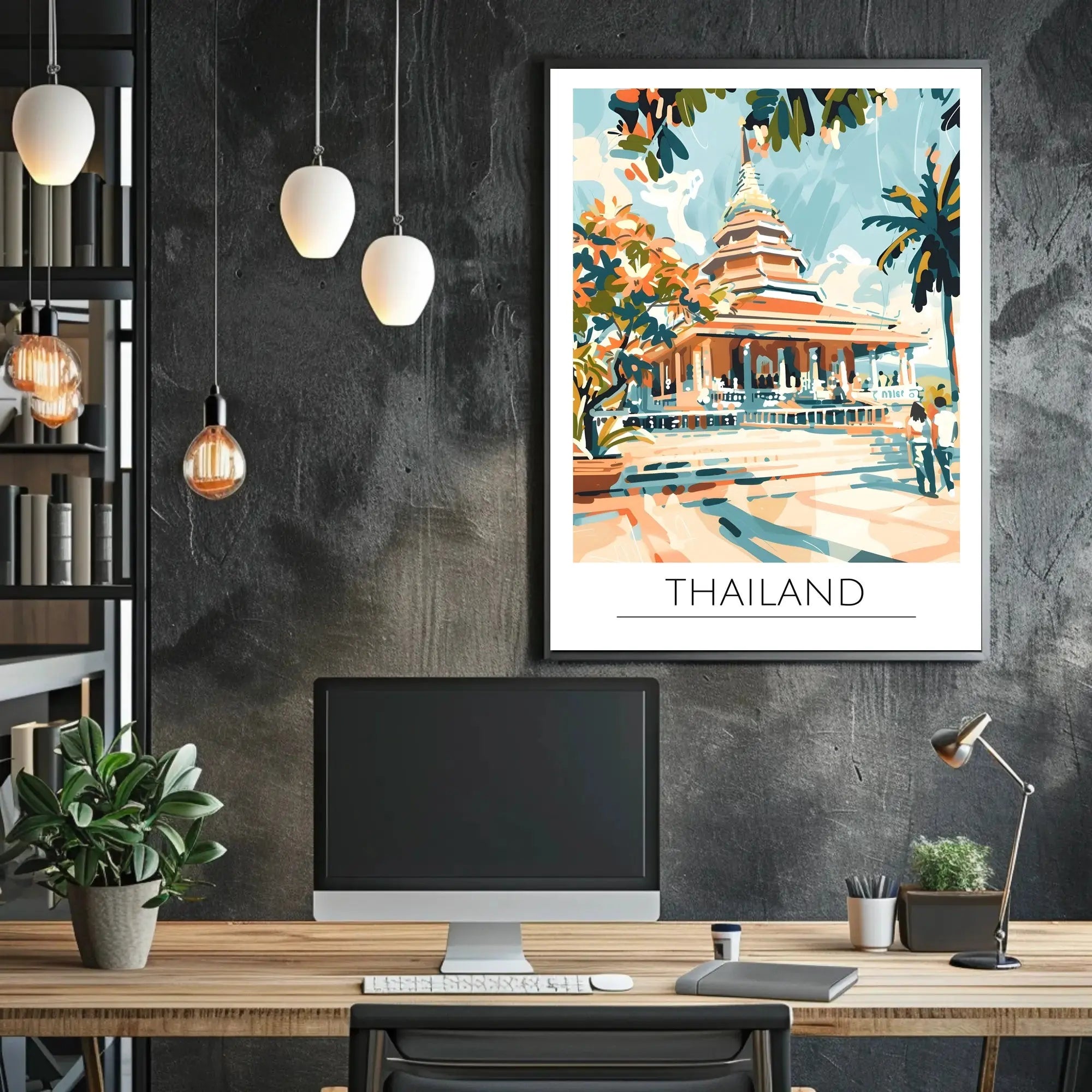 Thailand Temple Adventure Travel Poster PosterGoat