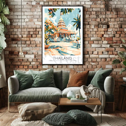 Thailand Temple Adventure Travel Poster PosterGoat