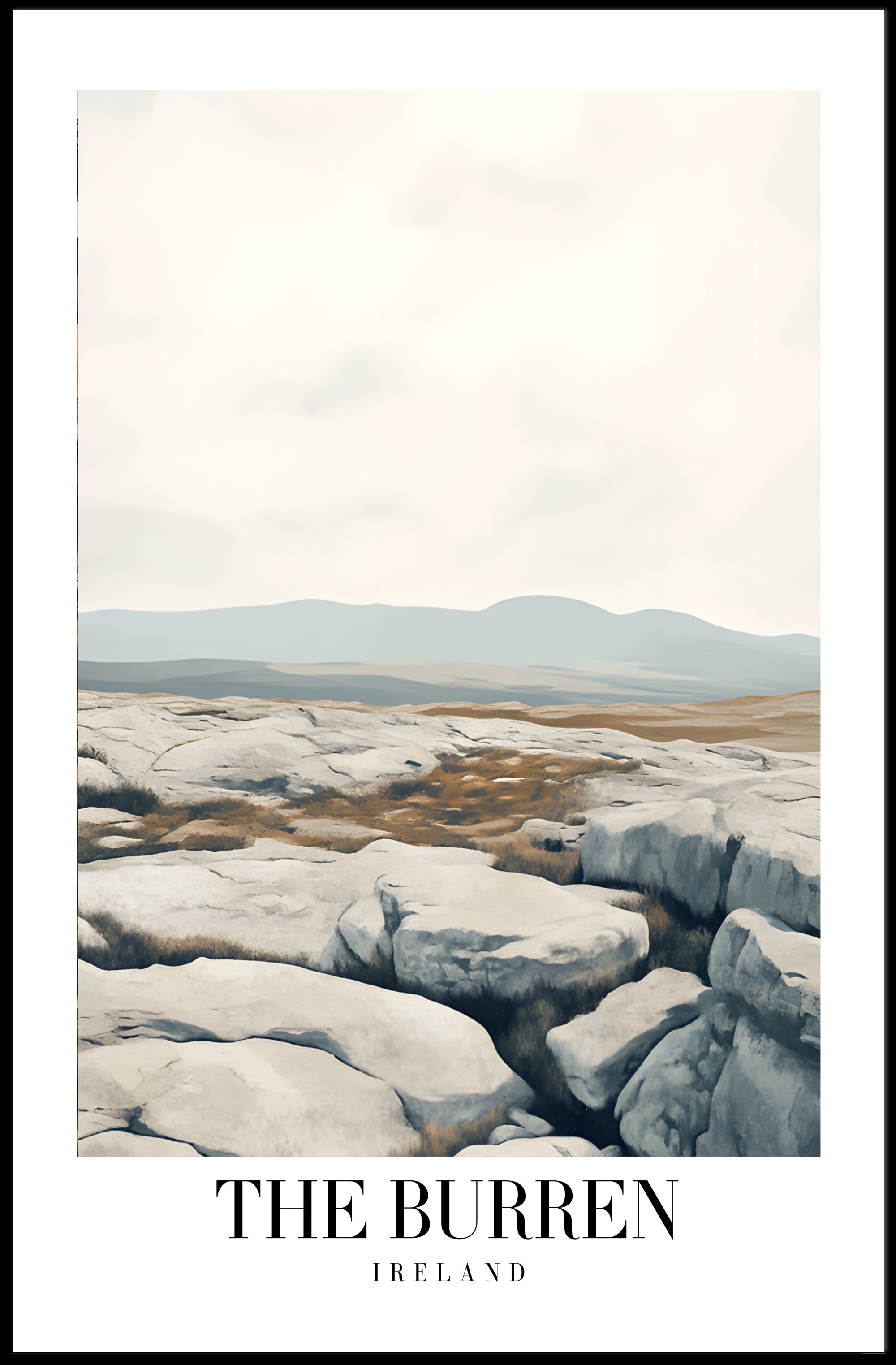 The Burren Tranquil Landscape Modern Artistic Poster PosterGoat