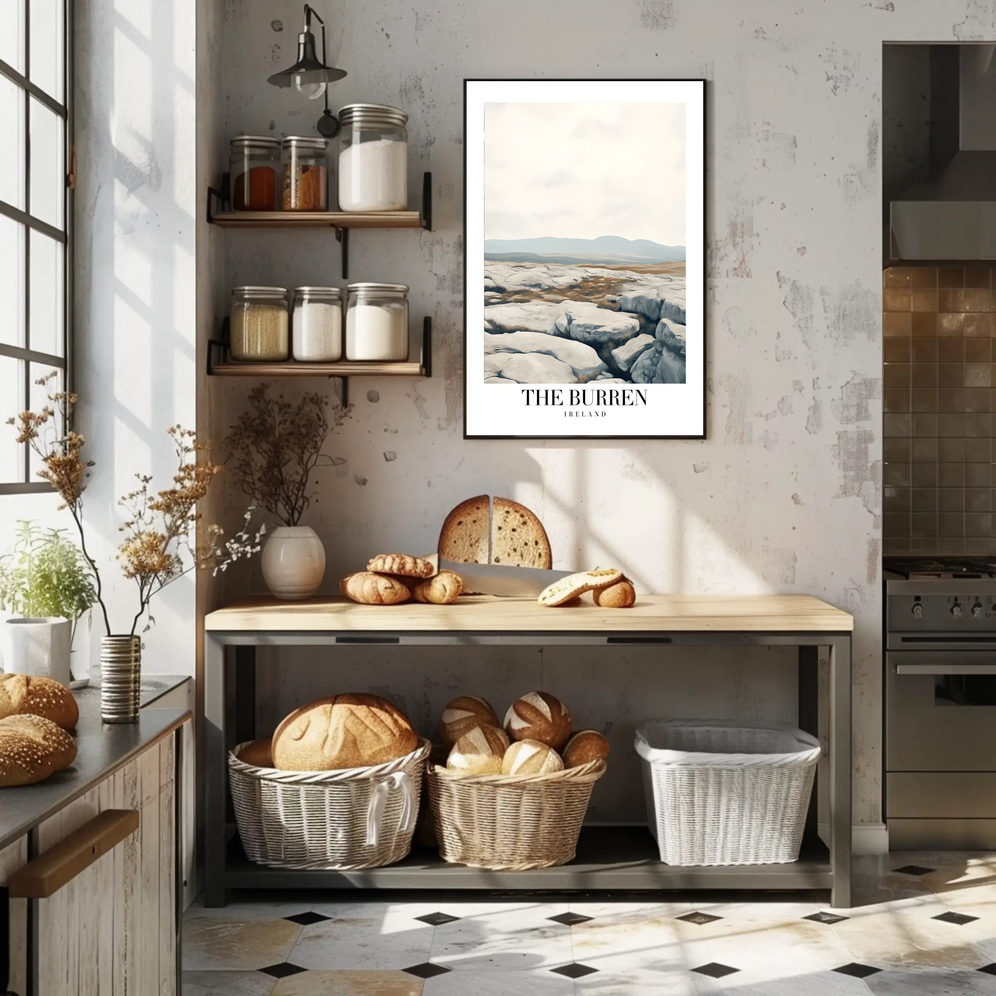 The Burren Tranquil Landscape Modern Artistic Poster PosterGoat