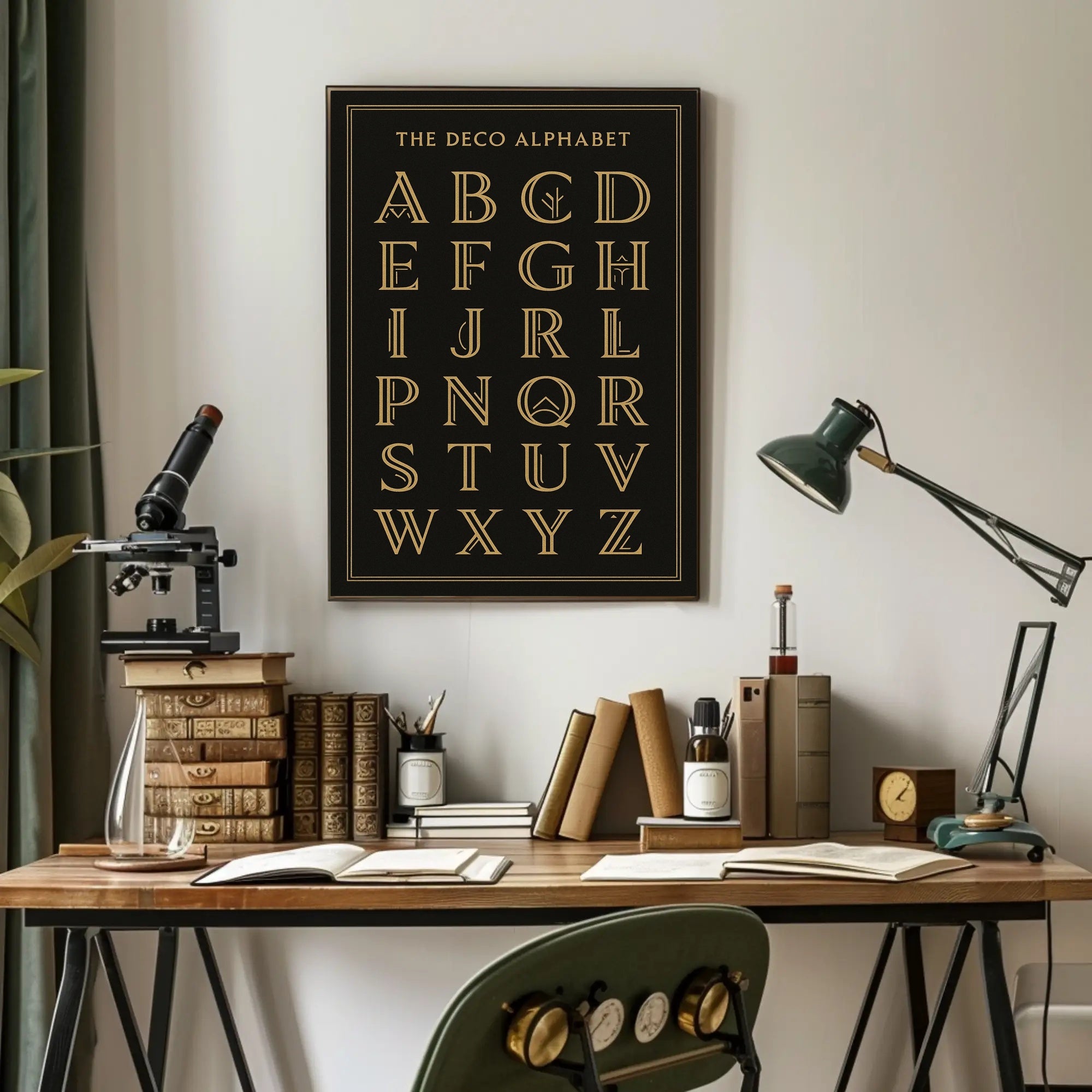 The Deco Alphabet: Elegant Art Deco Artistic Poster PosterGoat