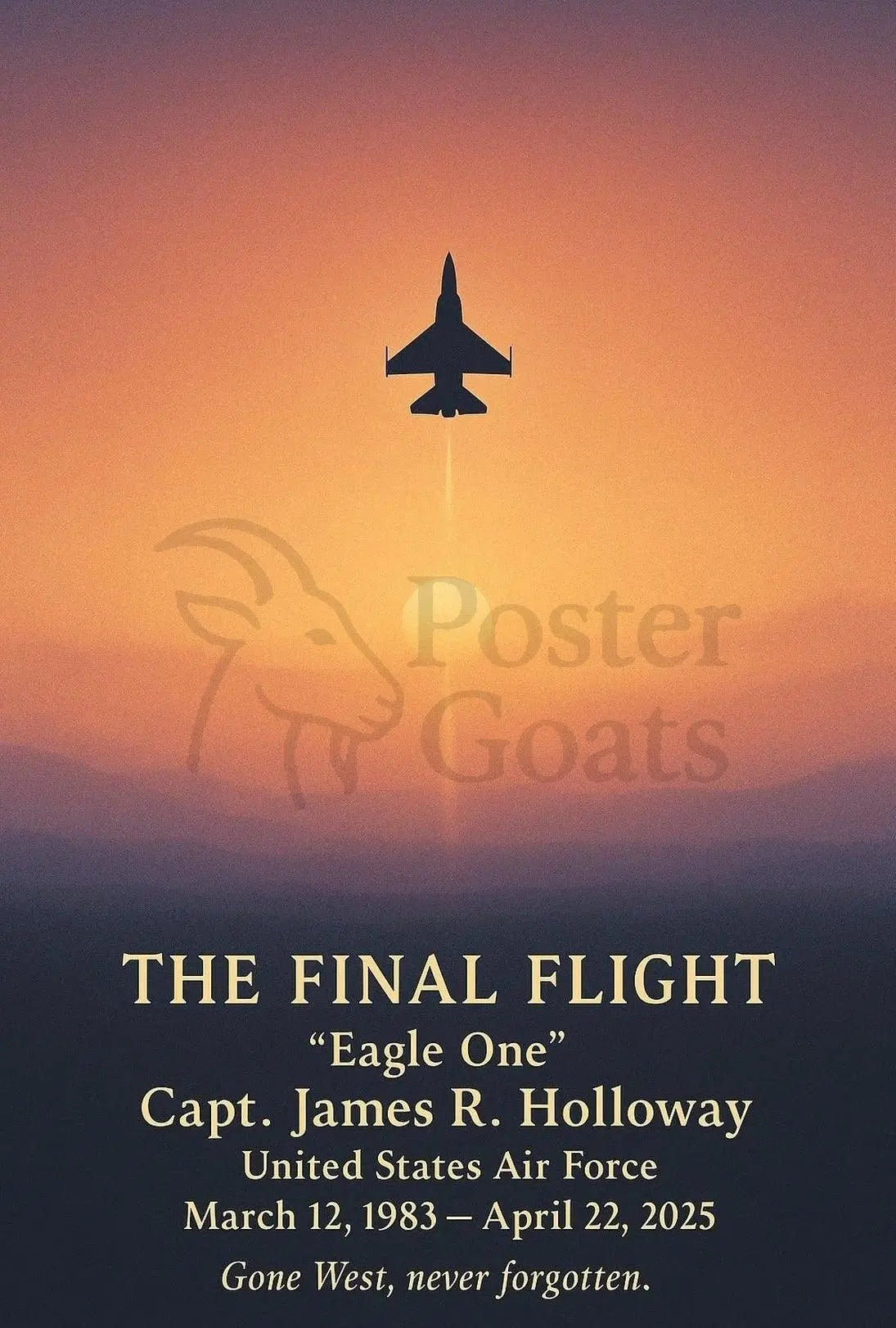 The Final Flight Tribute: Military Memorial Poster PosterGoat