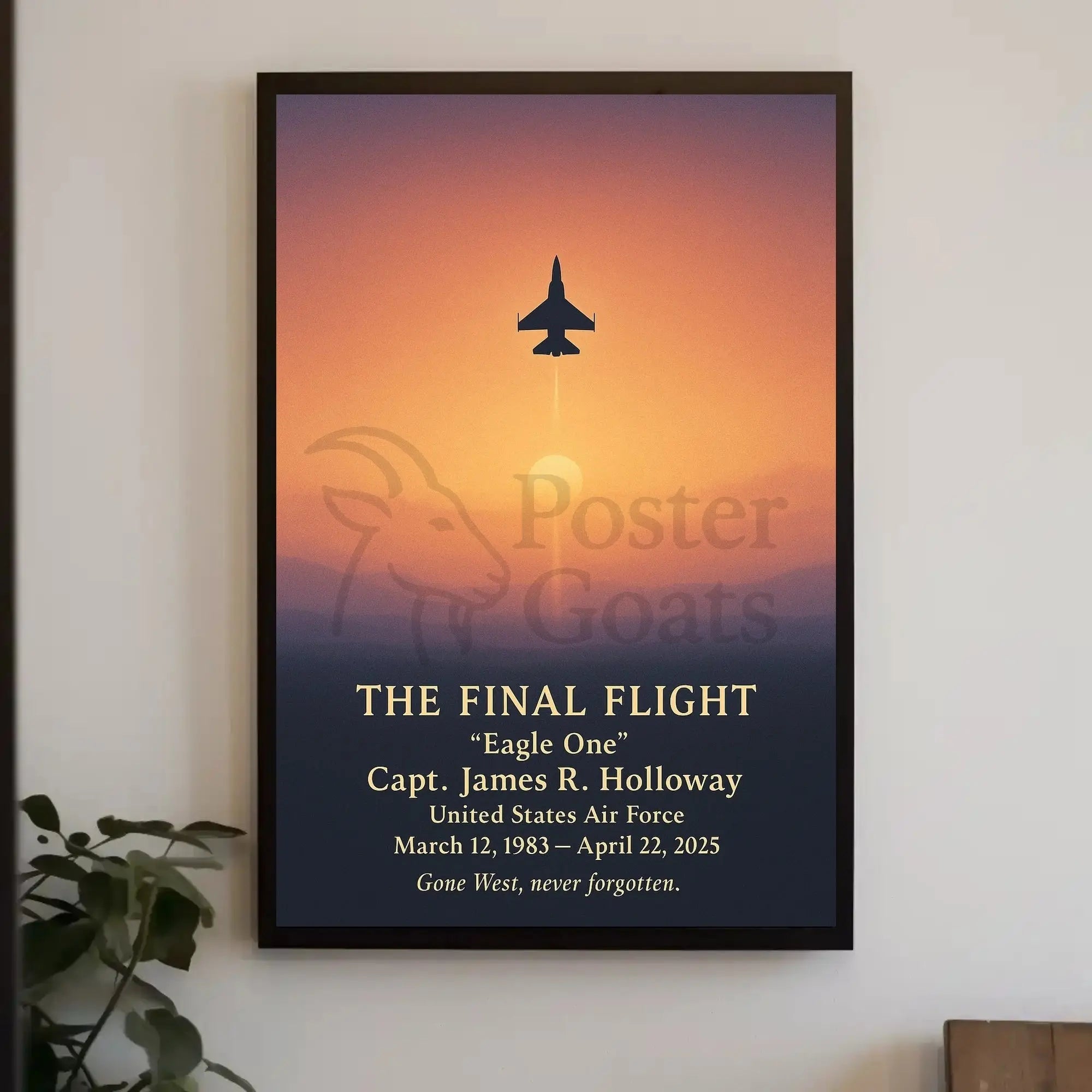 The Final Flight Tribute: Military Memorial Poster PosterGoat