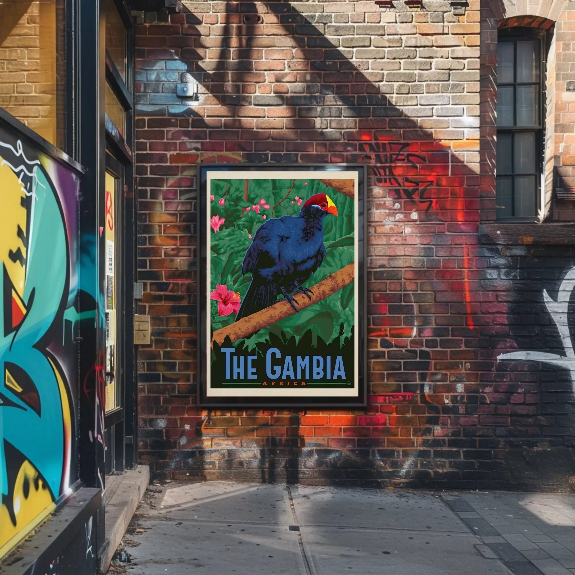 The Gambia Exotic Bird Travel Poster PosterGoat