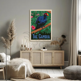 The Gambia Exotic Bird Travel Poster PosterGoat