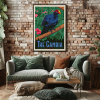 The Gambia Exotic Bird Travel Poster PosterGoat