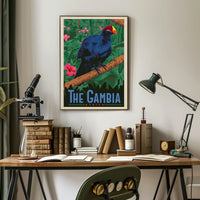 The Gambia Exotic Bird Travel Poster PosterGoat
